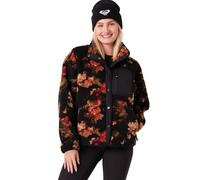 Roxy Women's Bonded Jacket - Oversized Fit, Faux Sherpa Fleece, Pfas-Free, Snap Front, Zipper Pockets, Rose, XS