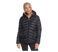 Roxy Womens Coast Road Hooded Water-resistant Lightweight Packable Padded Jacket, Black, XL EU