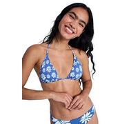 Roxy Womens Essentials Tiki Triangle Bikini Top, Blue, Size L, Women Blue
