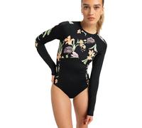 Roxy Womens Fasion Long Sleeve Rash Vest - Anthracite Island Escape - XS