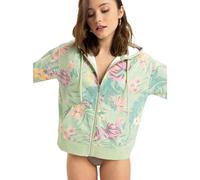 Roxy Womens Feels Right Hoodie - Foam Green Coastal Breeze - M