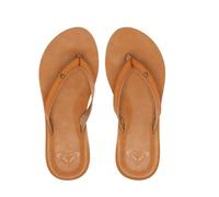 ROXY WOMENS FLIP FLOPS.NEW JYLL TAN BROWN FAUX LEATHER THONGS BEACH SANDALS S24