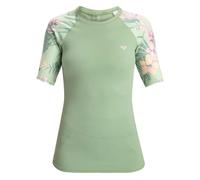 Roxy Womens Into The Sun Short Sleeve Rash Vest - Foam Green Coastal Green - XS