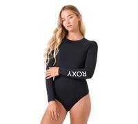 Roxy Womens Long Sleeve Surf Suit- Onesie Rash Guard Swimsuit - UPF 50+, Back Zip Closure, Quick-Dry, Anthracite, Medium
