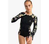 Roxy Womens Long Sleeve Zip Lycra Rashguard, Black, Size S, Women Black