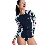 Roxy Ls Licra Zip Long Sleeve T-Shirt Navy Blue Green Pink Women - XS
