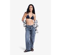ROXY - Womens Milla Wide Leg Mid Cropped Jeans - Mid Grey - Denim Trousers