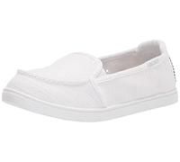 Roxy Women's Minnow Slip on Sneaker Shoe Loafer Flat, White, 4 UK