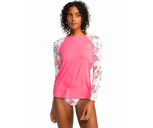 Roxy Womens Printed Swim Swimming Surf Surfing UV Protect Long Sleeve Rash Vest