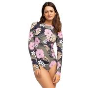 Roxy Womens Pro The Overhead Long Sleeve One Piece Swimsuit - Anthracite Classic Pro Surf - Fit: Fitted fit