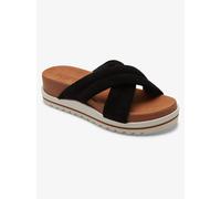 Roxy Womens Slip On Sandals Black Brown Platform Soft Suede Leather Lightweight