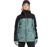 Roxy Women's Stated Snowboard Jacket - 15k Waterproof, Tailored Long Fit, Hydrosmart Collar, Lilypad Sketch Book, M