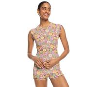 Roxy Women's Summer Romper - UPF 50+, Quick-Dry, Stretch Fabric, Casual Beachwear, Swimsuit Cover Up Rash Guard Shirt, Multi, Large
