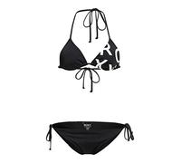 Women's Roxy Womens Beach Classics Tie Side Triangle Bikini Set - Black/Grey - Size: XS