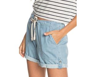 Roxy Young Womens Milady Beach J Dnst Bfn0 Elasticated Denim Shorts, Light Blue, XS UK