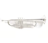 Roy Benson Bb trumpet TR-403S (premium brass construction - extended bell - dark sound character - incl. lightweight rectangular case - with backpack set), silver plated
