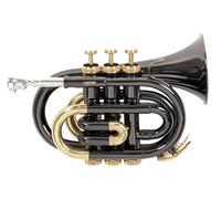 Roy Benson MOD.PT-101K BB Black Lacquered Finish Pocket Trumpet with Light Rectangular Case