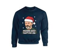 Roy Christmas Jumper - Keane Praising Santa for Delivering Presents That’s His Job Sweater - Funny Manchester Football United Fan Xmas Sweatshirt Gift for Men Women Kids(S, Navy)