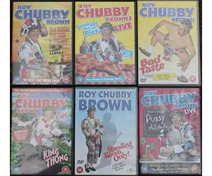 ROY CHUBBY BROWN STAND-UP COMEDY COLLECTION 6 DVD's: KING THONG / BAD TASTE / STANDING ROOM ONLY / WHO ATE ALL THE PIES / THE GOOD THE BAD & THE FAT .../ P...& MEATBALLS