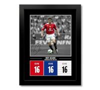 Roy Keane Manchester United Signed Poster Print Framed Autograph Gift Captain Legend Ireland Memorabilia (Black A4 Framed)