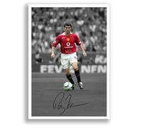Roy Keane Manchester United Signed Poster Print Framed Autograph Gift Captain Legend Ireland Memorabilia (B&W A3 Poster Only)