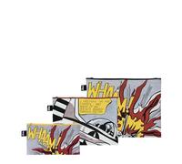 Roy Lichtenstein Whaam! Recycled Zip Pockets, Multi-Colour, L, Cosmetic Case, Multicolor, L, Cosmetic Case, Multicolored, L, Cosmetic case