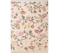 The Rugs Roya Afghan Kelim Rug Handwoven Flatweave Jute Cotton In Cream Cream