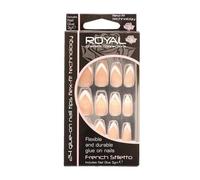 Royal 24 Glue On Nail Tips French Stiletto