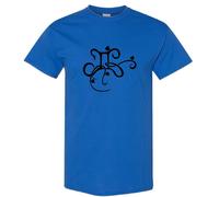 (Royal, 2XL) Gemini Caligraphy Zodiac Horoscope Astrological Symbol Sign Men T Shirt Tee Top