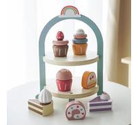 Royal Afternoon Tea Wooden Playset: Enhance Child's Social Skills with Interactive Dessert Toys