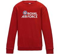 Royal Air Force Crew Neck Soft Cotton Fleece Long Sleeve Kids Sweatshirt, Youth Sweater Vest for Teens Boys and Girls Jacket, Red - 12-13 Years