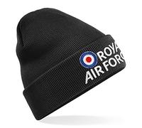Royal Air Force Embroidered Logo Beanie (Black, Adults)