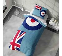 Royal Air Force Flag Duvet Cover | RAF Pride Single Bed Bedding | Optional Pillowcase | UK Military Inspired Kids or Adult Room Gift | Soft, Breathable Fabric