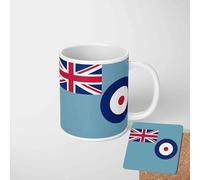 Royal Air Force Flag Mug | RAF Pride Standard, Heat-Change or Mug & Coaster Set | UK Military Inspired Coffee Tea Cup | Patriotic Gift for RAF Enthusiasts