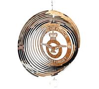 Royal Air Force Lest We Forget Stainless Steel Metal Garden Wind Spinner With Crystal Suncatcher - Great Garden Decor Ornament Part Of The Hanging Decorations and Hanging Ornaments Range