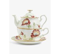 Royal Albert 100 Years Of Royal Albert 1970 Poppy Tea For One Fine Bone China Three-Piece Tea Set