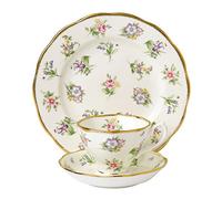 Royal Albert 106 100 Years 40017588 1920 Spring Meadow Teacup, Saucer, 20cm Plate, 3 Pc Set, Fine Bone China