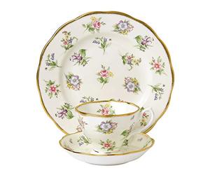 Royal Albert 106 100 Years 40017588 1920 Spring Meadow Teacup, Saucer, 20cm Plate, 3 Pc Set, Fine Bone China