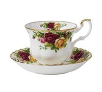 Royal Albert IOLCOR04698 Old Country Roses 2 Piece Gift Vintage Serving 1, with Bone China Tea Cup Floral Pattern, Fine, Teacup/Saucer Set