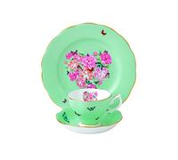 Royal Albert Miranda Kerr 40001837 Blessings Teacup, Saucer & 20cm Side Plate 3 Pc Set, Bone China, Green