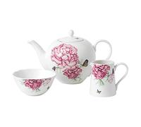 Royal Albert Miranda Kerr Everyday 40034006 Teapot, Sugar & Cream 3 Pc Set, White, Porcelain