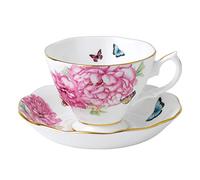Royal Albert White, Pink and Green Miranda Kerr Friendship Teacup Saucer