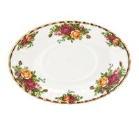 Royal Albert Old Country Roses IOLCOR00111 21.5cm Sauce Boat Stand, White, Fine Bone China