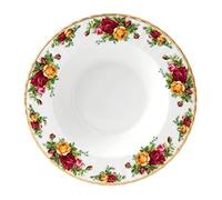 Royal Albert Old Country Roses Rim Plate Gift-Vintage Fine Bone China Soup Serving Bowl-Large Size-Floral Pattern, 25cm, Multi, 24cm
