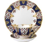 Royal Albert 100 Years 40017566 1900 Regency Teacup, Saucer, Plate 20cm, 3 Piece Set Blue, Bone China