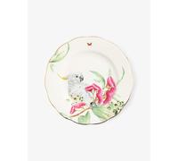 Royal Albert Miranda Kerr Australiana Fine Bone China Decorative 20cm Plate with Cockatoo Design, Gold-Trimmed, White
