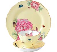 Royal Albert Miranda Kerr 40001838 Joy Teacup, Saucer & 20cm Side Plate 3 Pc Set, Bone China, Yellow 22