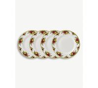 Royal Albert Old Country Roses 40034981 27cm Dinner Plates, Set of 4 White, Bone China, Multi