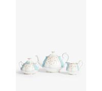 Royal Albert White and Blue 100 Years of 1930 Mint Deco Teapot Set
