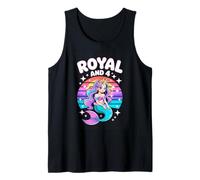 Royal and 4 Mermaid Unicorn Rainbow Birthday Tank Top